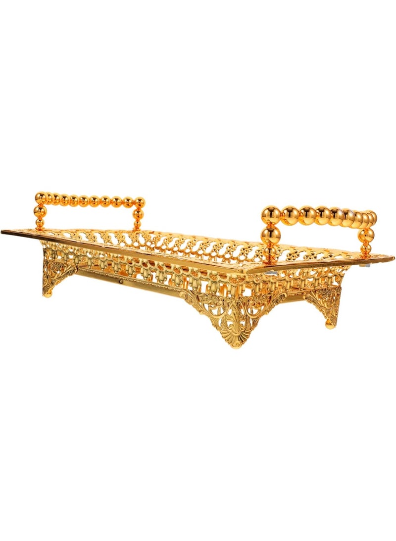 Arabest Nordic Style Iron Snack Tray with Handle Versatile Fruit and Platter Box for Serving Appetizers Desserts and Dry Fruits Stylish Snack Serving Plate for Home Decor and Parties  - Image 1