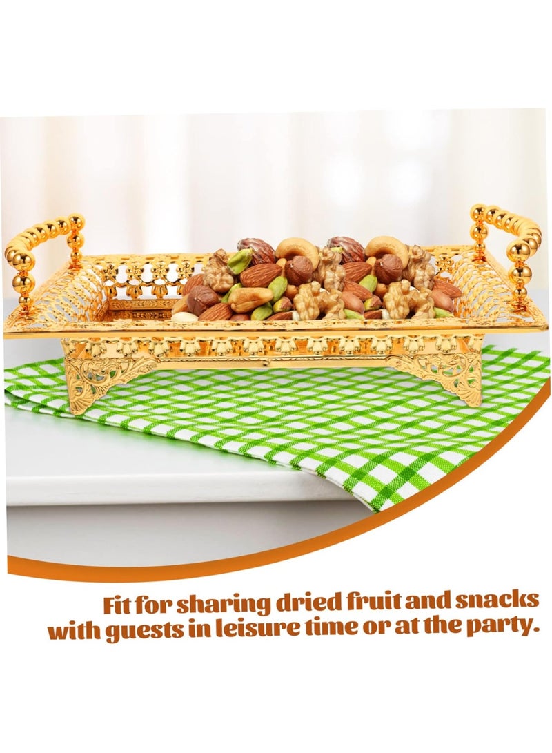 Arabest Nordic Style Iron Snack Tray with Handle Versatile Fruit and Platter Box for Serving Appetizers Desserts and Dry Fruits Stylish Snack Serving Plate for Home Decor and Parties  - Image 4