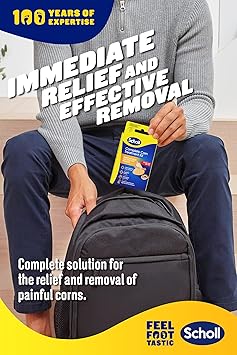 Scholl Complete Corn Removal Treatment Kit 1 Pack Medicated Action with Salicylic Acid Includes 6 Pads 6 Medicated Discs and 9 Cushions for Effective Corn Removal - Image 2