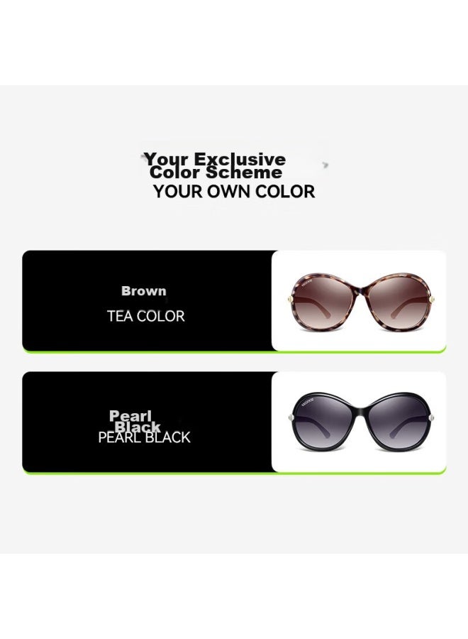 Vegoos Polarized Sungl, Fashionable Large Frame, Uv Protection, Sunshade For Women, Driving Gl, 9021 Amber Tea Color - Image 4