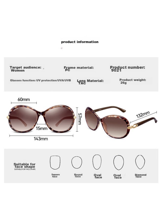 Vegoos Polarized Sungl, Fashionable Large Frame, Uv Protection, Sunshade For Women, Driving Gl, 9021 Amber Tea Color - Image 3
