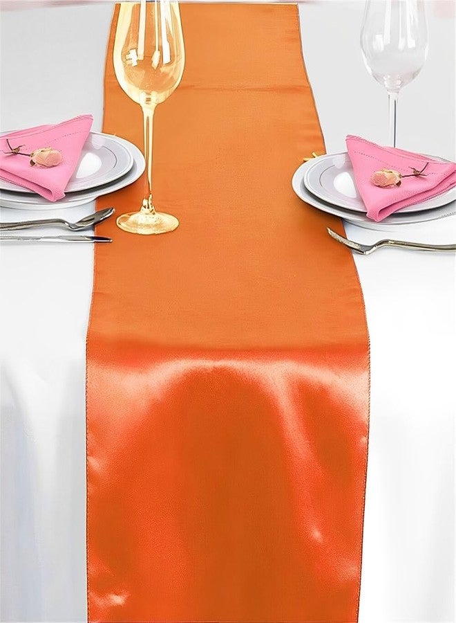 CV Linens Luxurious Burnt Orange Satin Table Runner (108" x 12") 1 Count - Elegant, One-of-a-Kind Dining Decor With Rich Color – Perfect For Any Special Events & Celebrations - Image 2