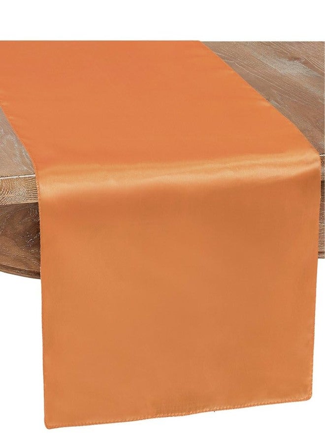 CV Linens Luxurious Burnt Orange Satin Table Runner (108" x 12") 1 Count - Elegant, One-of-a-Kind Dining Decor With Rich Color – Perfect For Any Special Events & Celebrations - Image 1