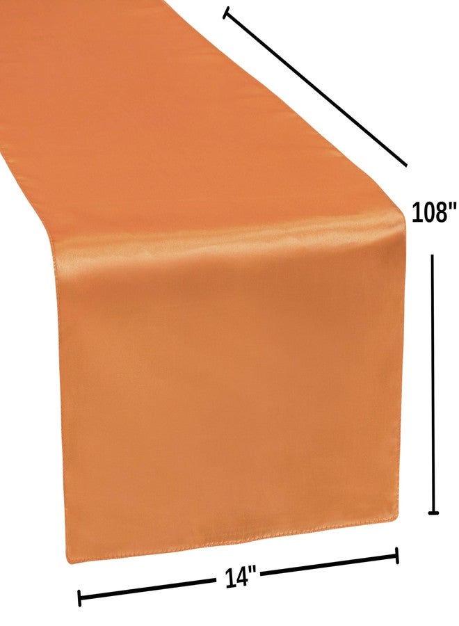 CV Linens Luxurious Burnt Orange Satin Table Runner (108" x 12") 1 Count - Elegant, One-of-a-Kind Dining Decor With Rich Color – Perfect For Any Special Events & Celebrations - Image 3