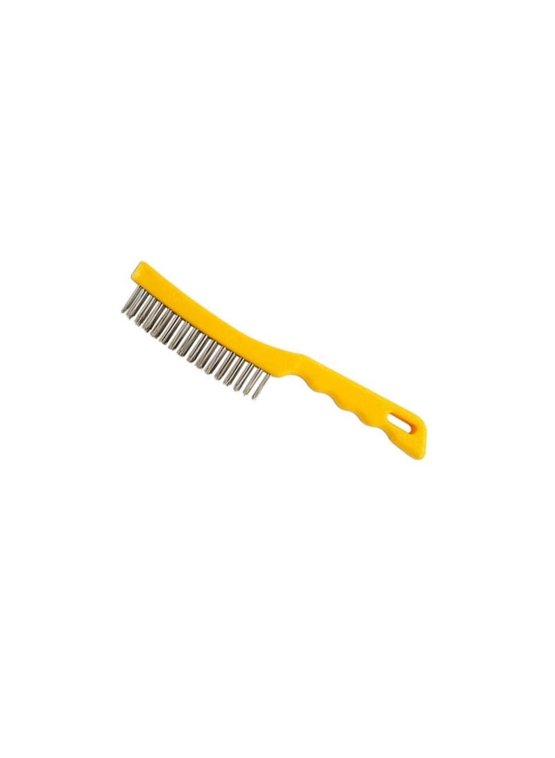 Steel wire brush with handle for cleaning and polishing hard or metal equipment Yellow - Image 1