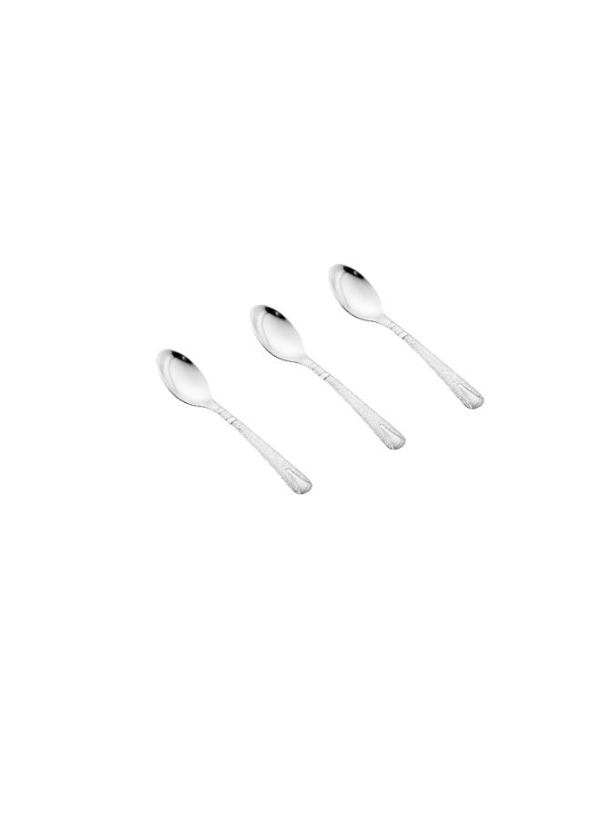 هيك طقم ملاعق شاي من الستانلس ستيل المقاوم للصدأ مكون من 12 قطعة فضي - Image 2