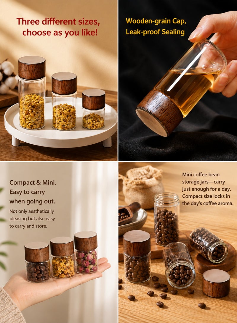 GOOGO 12-Piece Mini Glass Sealed Container Set, Sizes 10ml, 20ml, 30ml, Mini Jar, Small Jar, Suitable for Food-Grade Coffee Powder, Gold Beans, Portable Tea Storage Bottles, Small Empty Bottles - Image 2