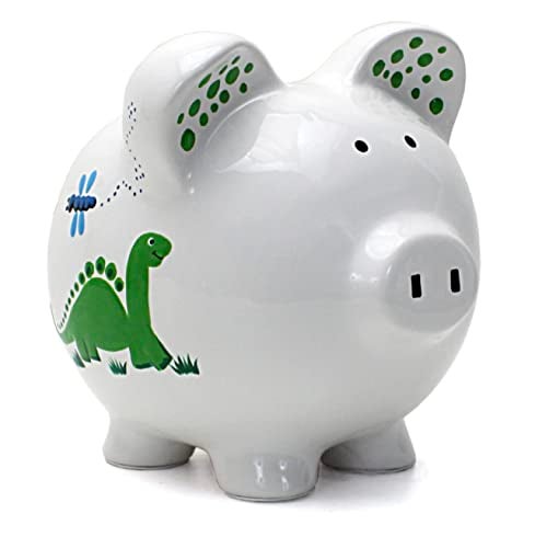 Child to Cherish Ceramic Piggy Bank for Boys, Dinosaur - Image 1