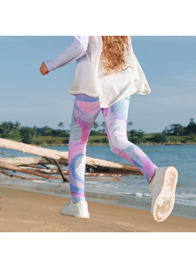 Lemonkid Children's Leggings For Girls, Yoga Summer Elastic Ice-feel Sun Protection Lightweight Quick-dry, Aide Lan Purple, Size 130 - Image 5