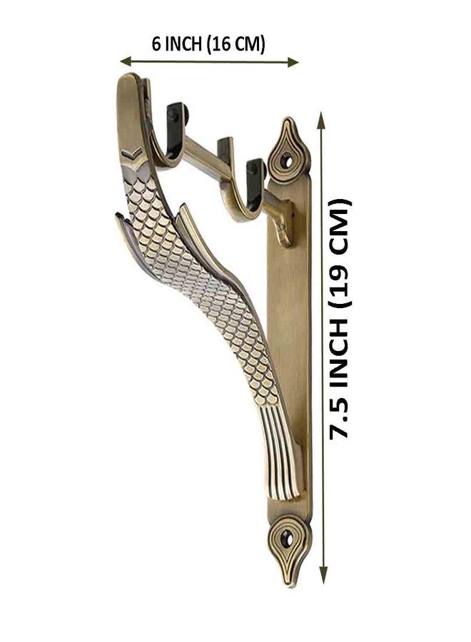 Ferio Double Curtain Rod Brackets/Support for 1 Inch Curtain Rod Holders Brass Antique Set of 2 Pic (Pack of 10) - Image 2