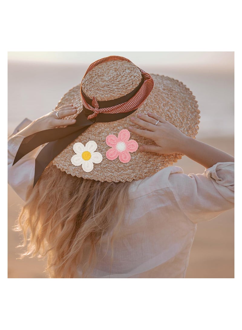 Excefore 60 Pcs Flower Embroidered Patches Sew On Decorative Embroidered Appliques Crochet Cute Floral Applique Patches for Clothes Hat DIY Accessories  - Image 4