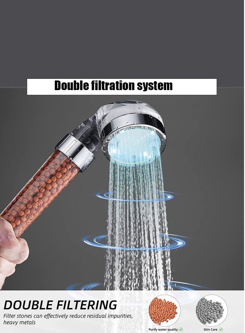 Handheld Shower Head High Pressure Water Saving with Negative Ion Tourmaline Filter 8.5 Inches Filtered Showerhead for Spa Experience Dry Skin & Haircare  - Image 4