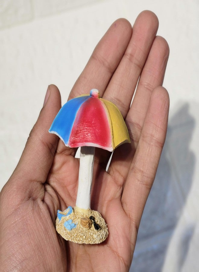 ARUNA DECOR Miniature Beach Umbrella Statue for Mini Garden Dollhouse & Fairy Garden Decor | Resin showpiece for Home Decor Gifting & DIY Terrarium Accessories - Image 2