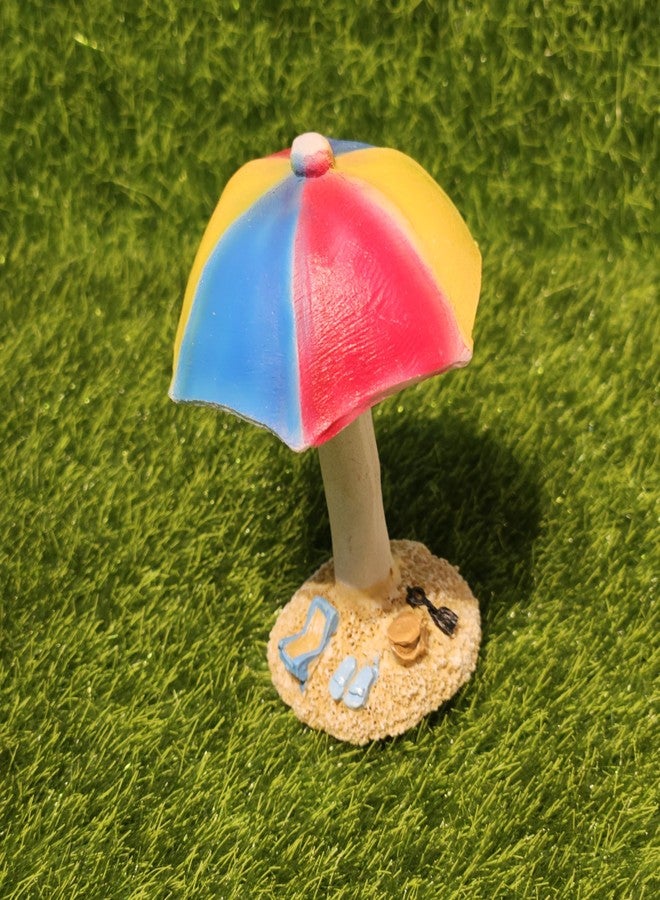 ARUNA DECOR Miniature Beach Umbrella Statue for Mini Garden Dollhouse & Fairy Garden Decor | Resin showpiece for Home Decor Gifting & DIY Terrarium Accessories - Image 3