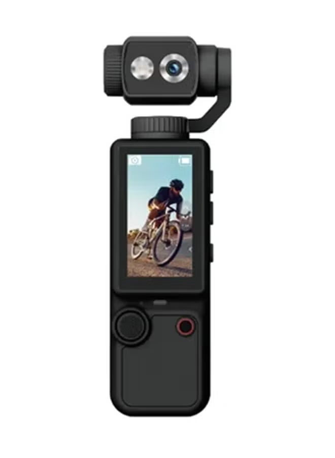 AIR TAB Pocket 4 4K Ultra HD Camera with 180° Adjustable Gimbal, 2-Inch IPS Display, 3000mAh Battery – Ideal for Vlogging, Travel, Outdoor Adventures, and Action Recording, Black