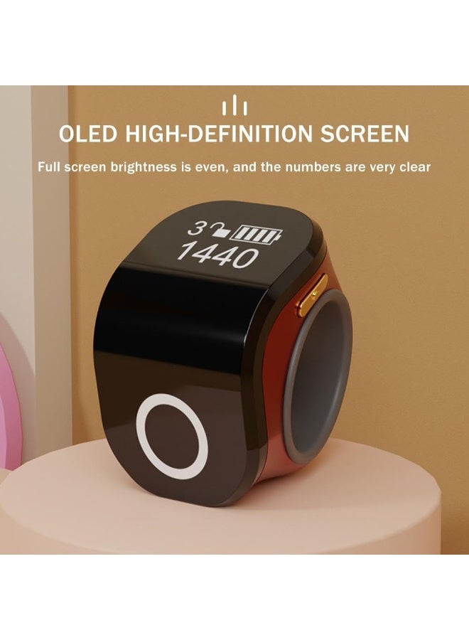 إصبع العداد النقر الخواتم, الرقمية إصبع Zikr الخواتم الذكية, الإلكترونية إصبع العداد, قابل للتعديل نوع C الرياضة العد الصلاة العداد (الأسود) - Image 3