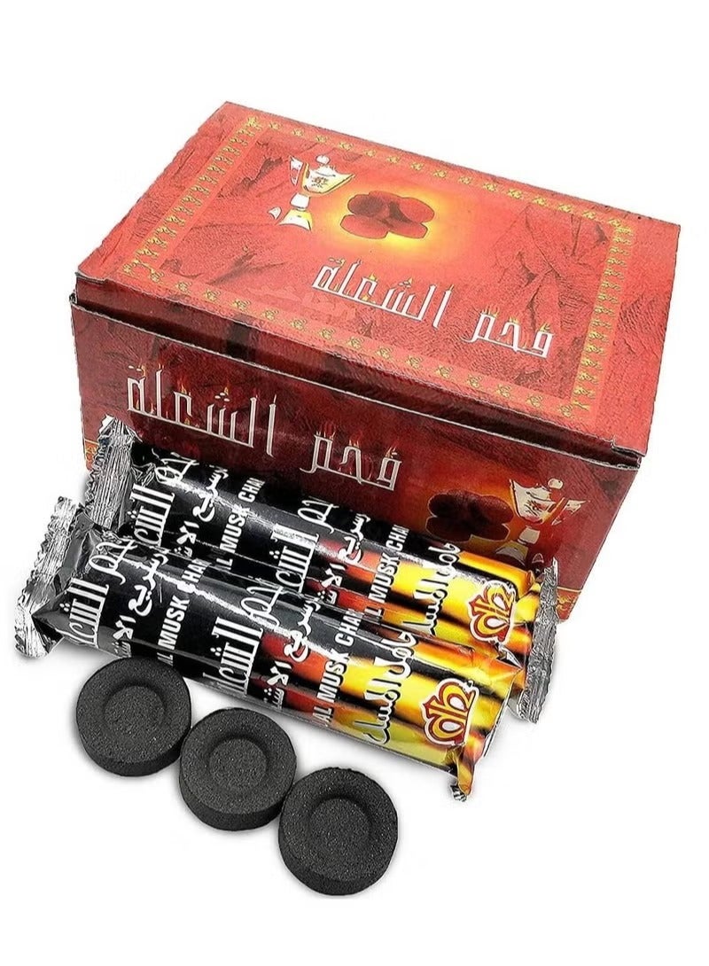 Premium Bakhoor Coal Shola Charcoal Musk Tablets Black 100 Pieces - Image 4