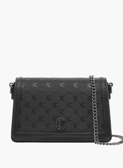 Le Confort Women Monogram Embossed Crossbody Bag with Button Closure