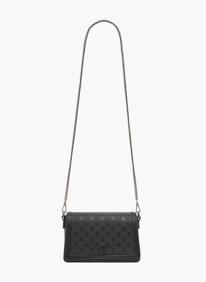 Le Confort Women Monogram Embossed Crossbody Bag with Button Closure Ramadan Collection