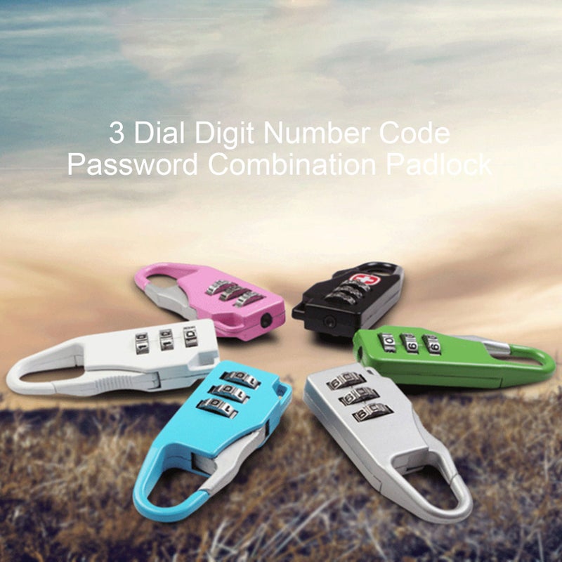 3 Dial Digit Number Code Password Combination Padlock Travel Security Safe Lock - Image 3