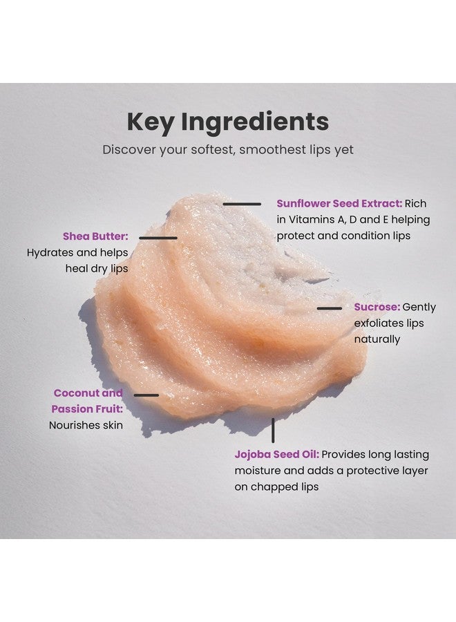 Dermasuri Lip Exfoliator Scrub and Moisturizer, Sugar Lip Scrub, Stocking Stuffers for women, Brighten Dark Lips For Women, Lip Care for Dry Lips, Coconut Passion Fruit Flavor, 20g/0.7oz - Image 2