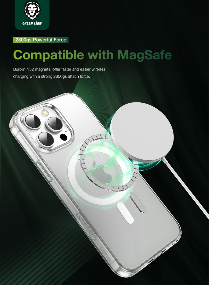 GREEN LION iPhone 16 Pro Max MagSafe Case Crystal Clear Cover / Strong Magnet / Anti Fingerprint / Anti Scratch / Ultra HD Clarity / Ultra Drop Protection / Camera Protection - Clear - Image 4