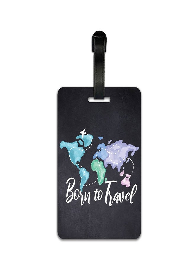 Plan To Gift Luggage Identification Tags for Bags/Backpacks and Suitcase with Funny Quote Messages (Born to Travel) - Image 2