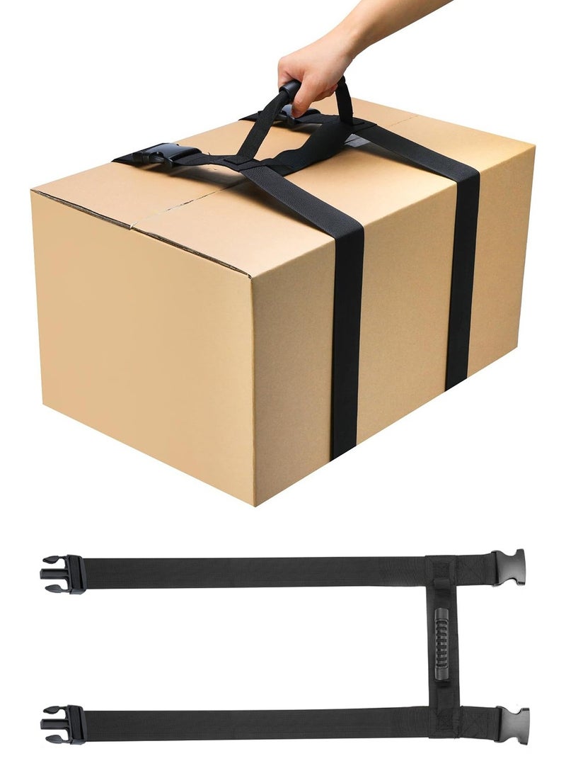 H-Shaped Style Carrying Strap with Handle, Handheld Belt for Safely Moving and Lifting Heavy Boxes, Adjustable Belt - Image 1