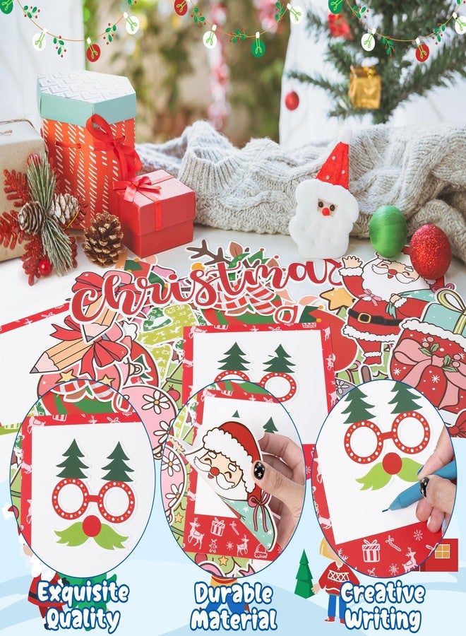 CPicdn 155Pcs Christmas Selfie Bulletin Board Decoration Set, Christmas Headwear Paper Cutouts DIY Photo Craft Cutouts Bulletin Board Border Trim, Classroom Chalkboard Supplies Wall Door Decor - Image 3