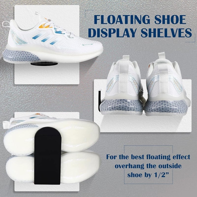 PRIBOX Premium Transparent Acrylic Floating Shoe Wall Shelf Sturdy Stylish Organizer for Sneakers Perfect for Home Office Dorms and Retail Display 3 - Image 3