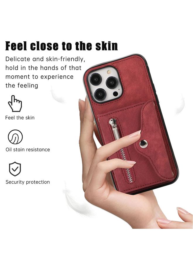 Zaboon Case For iPhone 12 Pro Max Zipper RFID Card Slot Phone Case with Short Lanyard - Image 2