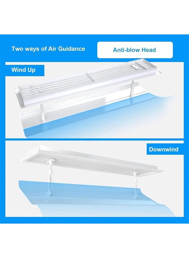 Air Conditioner Deflector, 40 cm Adjustable Wall Mount AC Vent Deflector for Wall Units Non-Condensing AC Vent Deflector for Living Room and Bedroom - Image 5