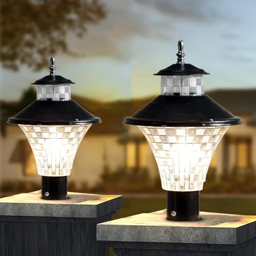 SINOMAN Metal and Polycarbonate Gate Light for Home Waterproof | Lamps for Main Gate | Outdoor Garden Light | Pillar Lights (GL Jalwa BLK, Pack of 2) Bulb Not Included - Image 1