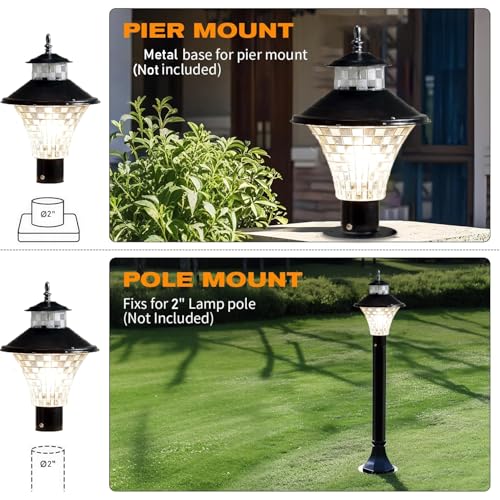 SINOMAN Metal and Polycarbonate Gate Light for Home Waterproof | Lamps for Main Gate | Outdoor Garden Light | Pillar Lights (GL Jalwa BLK, Pack of 2) Bulb Not Included - Image 4
