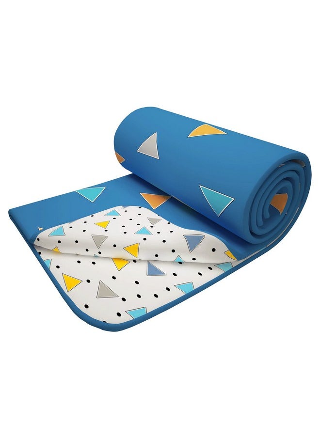 Story@Home Story@Home Comforter Single Bed | 100% Cotton Blanket Single Bed | 150GSM | 144 X 220 cm | AC Comforter Single Bed | Blue & Yellow | Geometric Pattern | Quilt | Duvet | Dohar | Perfect Festive Gifting| TC - 150  - Image 1