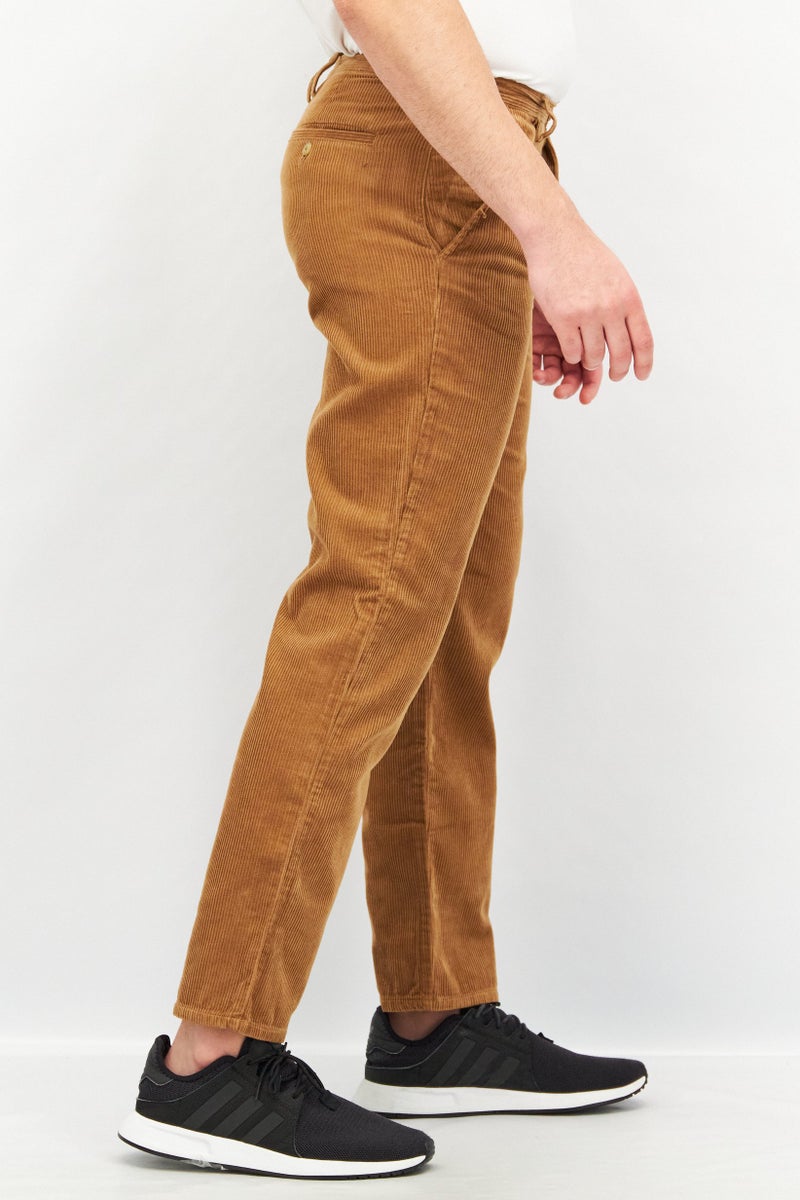 Celio Men Relaxed Fit Textured Corduroy Pants, Tan - Image 2