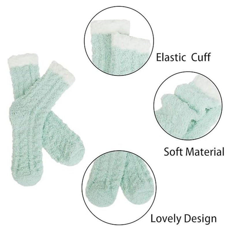 Bukela 5 pairs Womens Soft Cute Funny Animal Designe Microfiber Slipper Socks Cozy Fuzzy Winter Warm Socks (Stripe Color, Adult, Medium, Alpha, EU Footwear Size System, Medium) - Image 2
