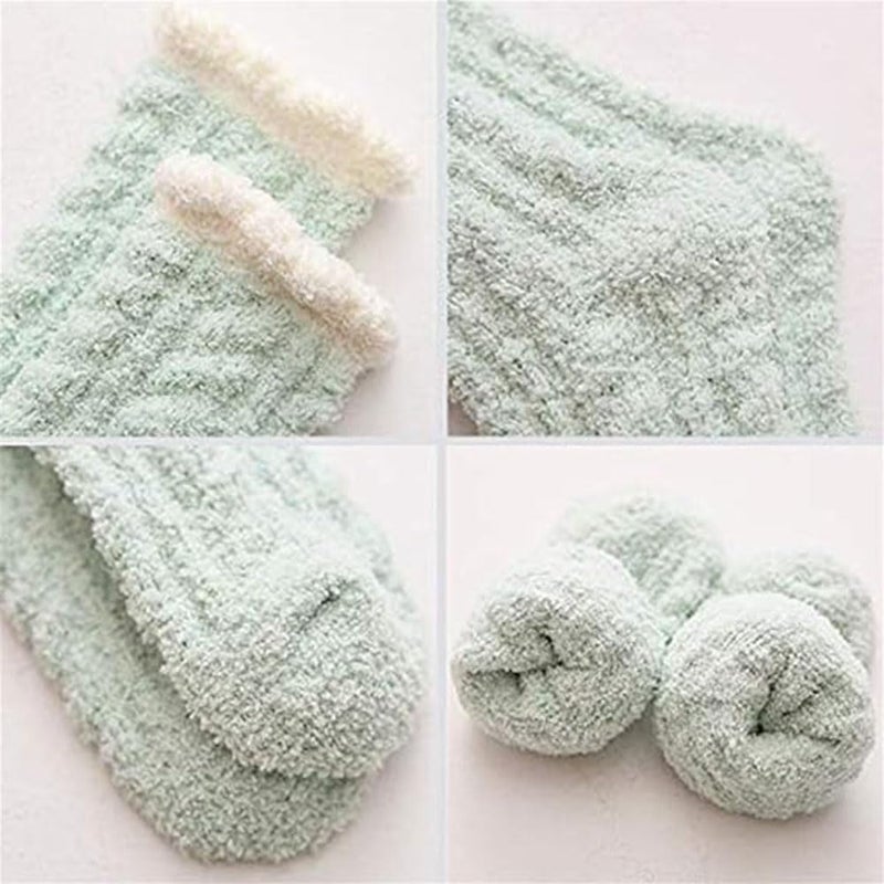 Bukela 5 pairs Womens Soft Cute Funny Animal Designe Microfiber Slipper Socks Cozy Fuzzy Winter Warm Socks (Stripe Color, Adult, Medium, Alpha, EU Footwear Size System, Medium) - Image 4