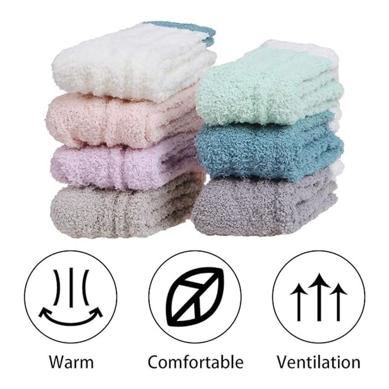 Bukela 5 pairs Womens Soft Cute Funny Animal Designe Microfiber Slipper Socks Cozy Fuzzy Winter Warm Socks (Stripe Color, Adult, Medium, Alpha, EU Footwear Size System, Medium) - Image 3