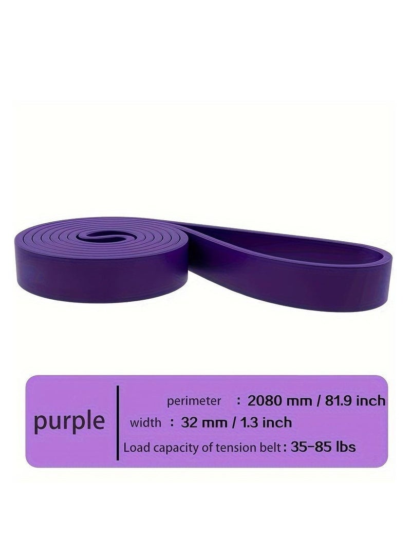شريط مقاومة 35-85 رطلاً، شريط مساعدة للسحب، شريط تمدد شديد التحمل لتمارين رفع الأثقال، وتقوية العضلات، واليوغا، والتمدد، والحركة (أرجواني) - Image 2