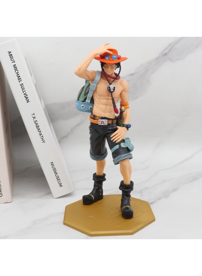 Anime One Piece Handmade 10th Anniversary Special Edition 22cm Backpack Ace Standing Posture Ornaments Model Window Box-Color:Backpack Ace (bag)  - Image 1