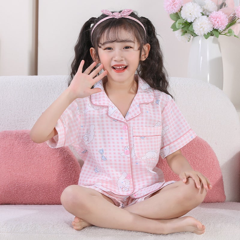 Kids Cloud Cotton Pajama Set 2484# Pink Yugui Dog 