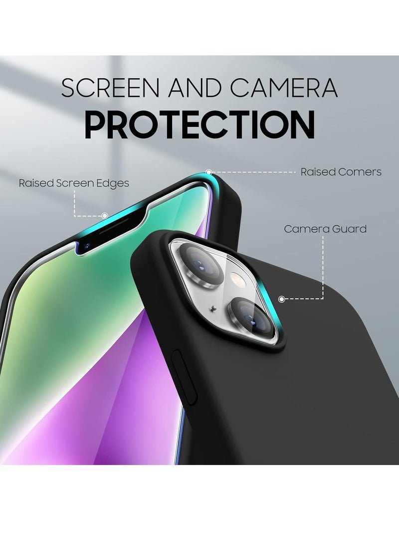 ELTRAZONE iPhone 14 Plus Case, [5 in 1 with 2 Pack Screen Protector + 2 Pack Camera Lens Protector, Liquid Silicone [Full Body] Protection Shockproof [Drop Protection] 6.7 Inch (Black) - Image 3