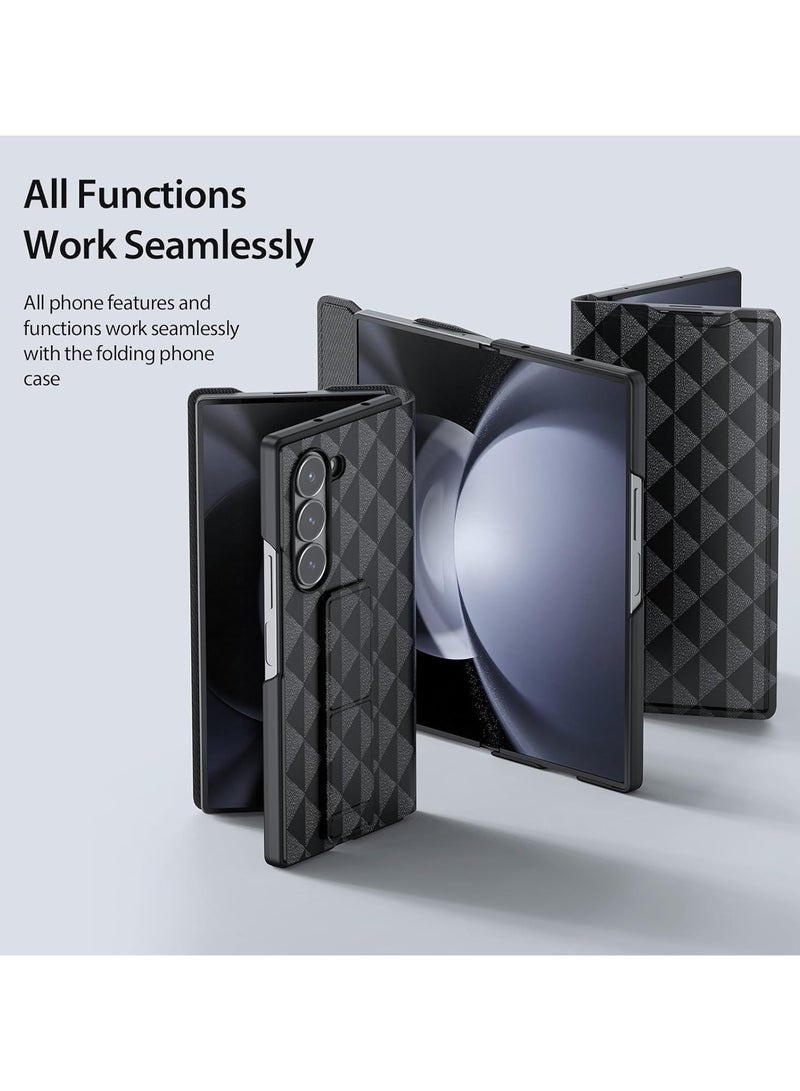 General Case Compatible with Samsung Galaxy Z Fold 6 5G, PU Leather Card Holder Case Shockproof Protective Cover with Kickstand for Samsung Galaxy Z Fold 6  - Image 2