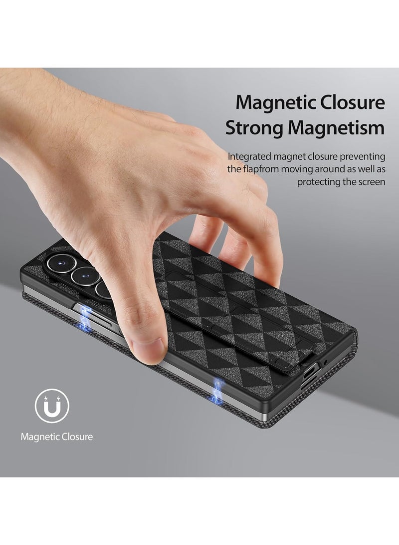 General Case Compatible with Samsung Galaxy Z Fold 6 5G, PU Leather Card Holder Case Shockproof Protective Cover with Kickstand for Samsung Galaxy Z Fold 6  - Image 3