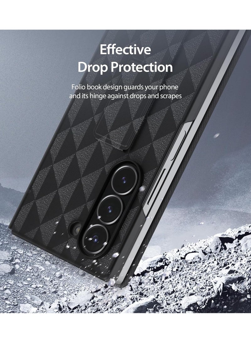 General Case Compatible with Samsung Galaxy Z Fold 6 5G, PU Leather Card Holder Case Shockproof Protective Cover with Kickstand for Samsung Galaxy Z Fold 6  - Image 5