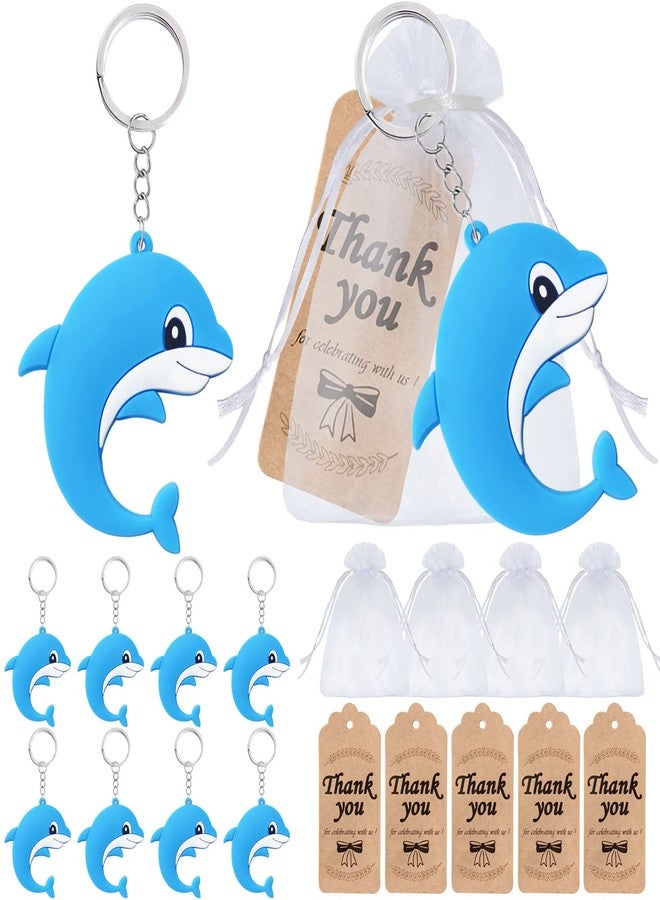 Elecrainbow 60 Pack Baby Dolphin Party Favors Include 20 Keychains, 20 Thank You Tags and 20 Goodie Bags for Animal Lover, Return Gift, Ocean Themed Party, Thanksgiving, Baby Shower, Birthday, Wedding - Image 1