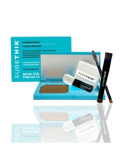 SureThik SURETHIK 4-in-1 Premium Hairline Powder Kit - Conceal Thinning Hair, Root Touch-Up, Highlight Refresher & Eyebrow Enhancer for Men and Women (Dark Blonde)  - Image 1