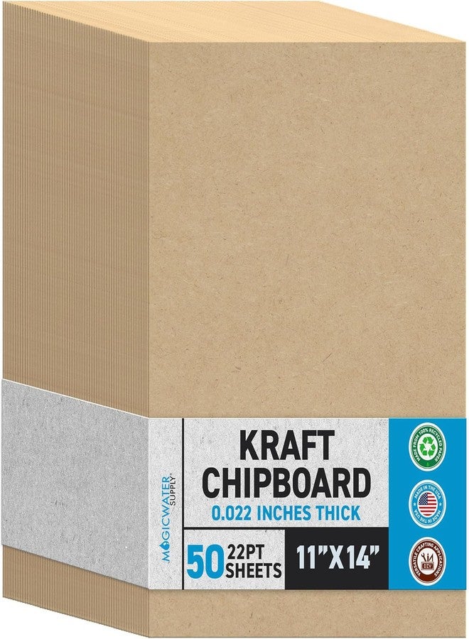 MagicWater Supply MagicWater Chipboard Sheet for DIY Projects - 11x14 Inch - 50 Pack - 22 pt - Heavy Duty Kraft (0.022 Inch Thick) Paperboard, for Scrapbooking, Books, Picture Frame Backing, Arts Project & Crafts - Image 1