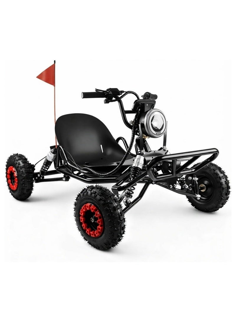 عربة سباق كهربائية (Go-Kart) للبالغين والأطفال، محرك بقوة 2000 واط، عربة دريفت للطرق الوعرة بـ 3 سرعات، إطارات مقاس 6 بوصة، مكابح هيدروليكية/قرصية، سرعة قصوى 48 كم/ساعة (بطارية 48 فولت 12 أمبير، سعة تحميل 120 كجم، مدى 35 كم) - Image 1